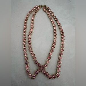 J.Crew Elegant Pink Crystal Necklace